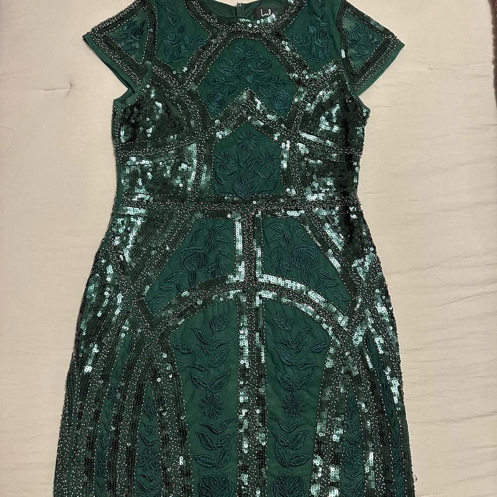 Lulu’s Emerald Green Sequin Embellished Dress - Mini